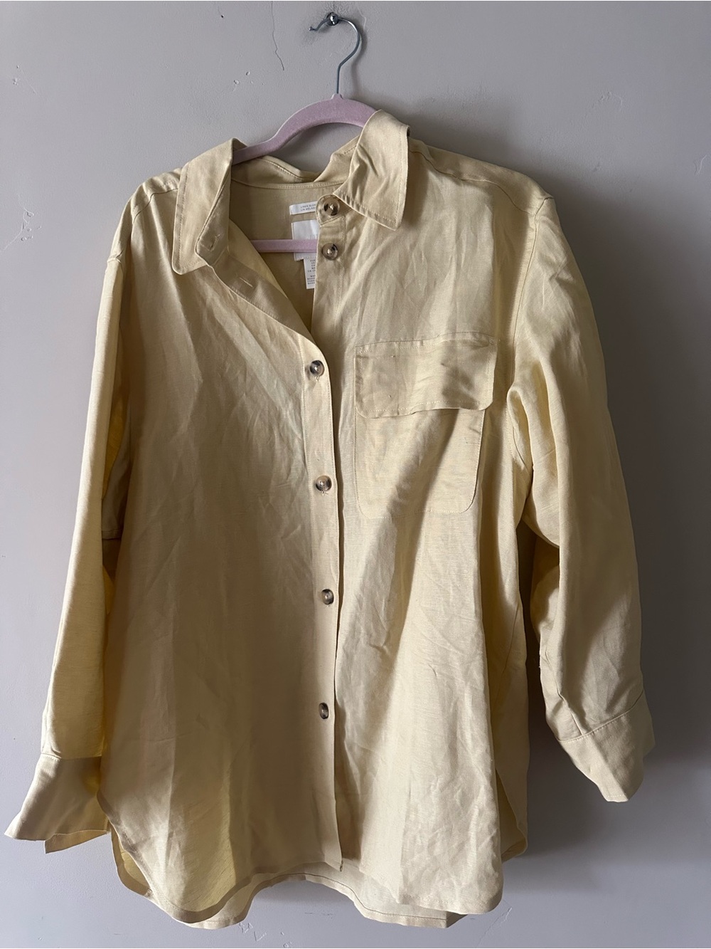H&M Pale Yellow Button-Down Shirt